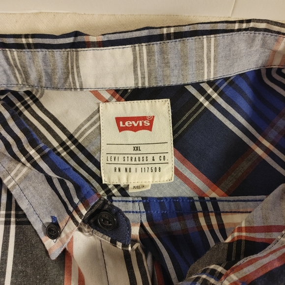 Levi's Men's Button Down 1 Pocket Plaid Shirt Size XXL - Picture 8 of 12